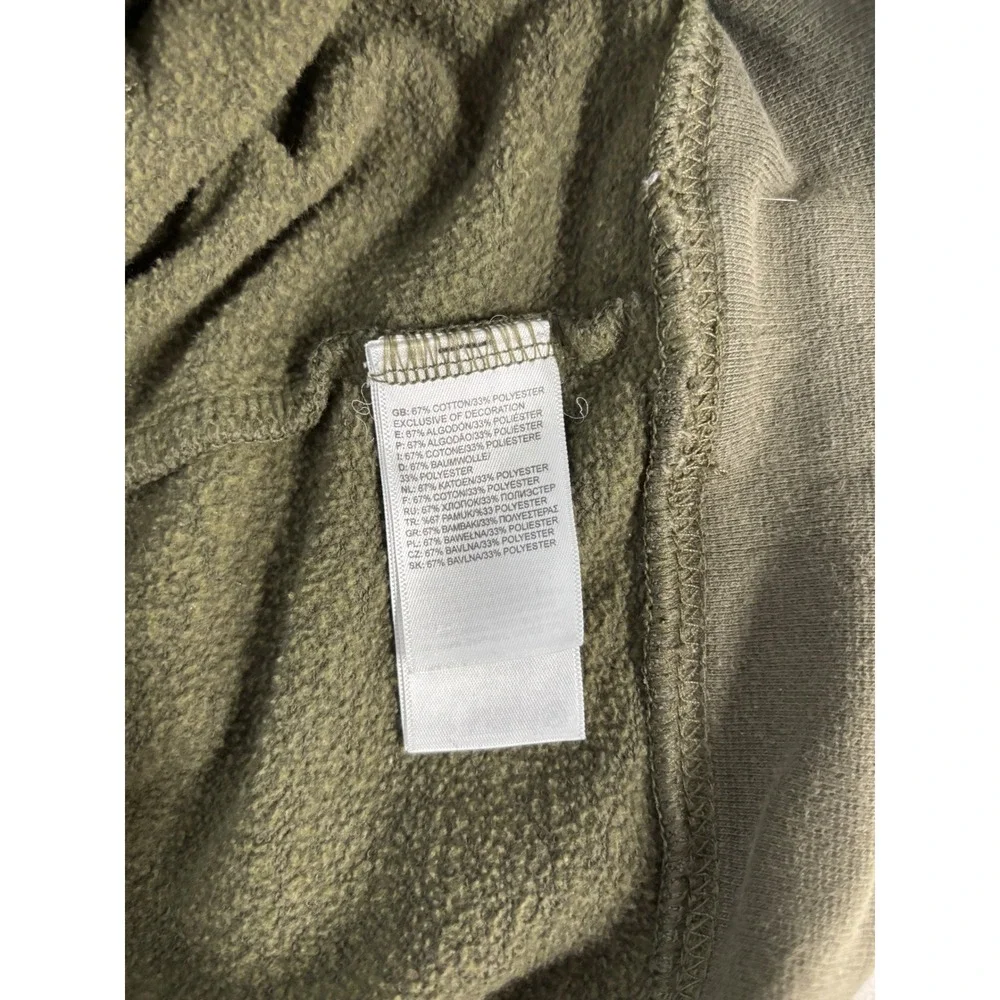 The‎ North Face Mens XL Olive Green Logo Pullover Hoodie Fleece Sweatshirt